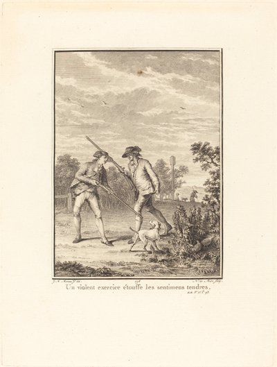 Voldelig trening kveler ømme følelser av Noël Le Mire after Jean Michel Moreau