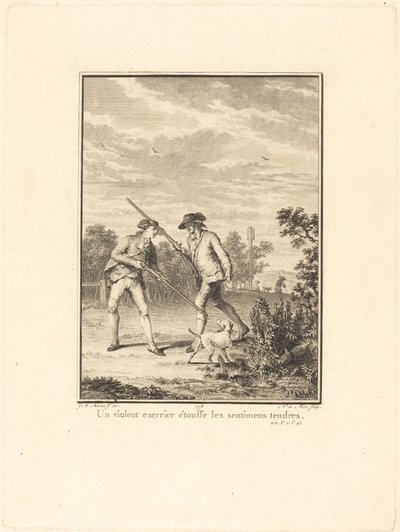 Voldelig trening kveler ømme følelser av Noël Le Mire after Jean Michel Moreau
