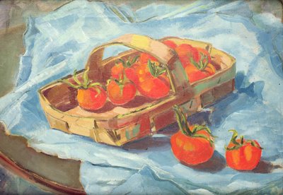 Basket of Tomatoes, ca. 1936 (olje på lerret) av Nora Summers