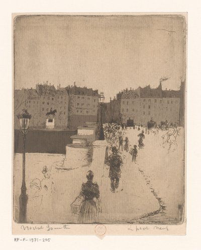 Utsikt over Pont Neuf i Paris Le Pont Neuf (tittel på objekt) av Norbert Goeneutte