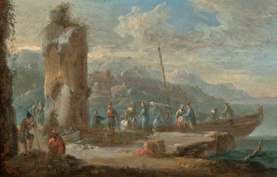 Sørlig havnescene av Norbert Grund