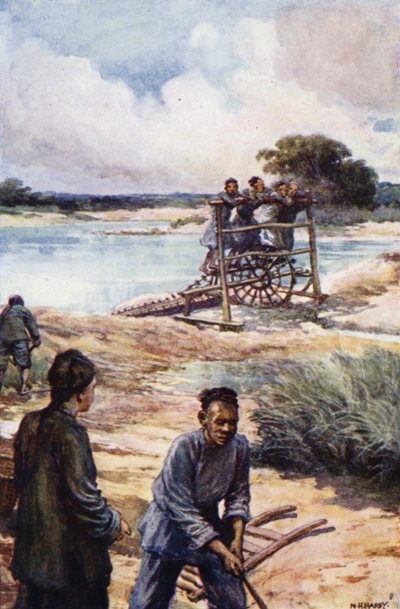 Kina: Et vannhjul (farge litho) av Norman Hardy