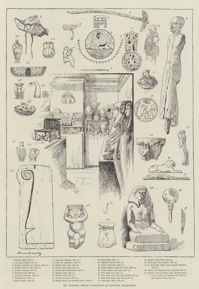 Mr Flinders Petries utstilling av egyptiske antikviteter av Norman Hardy