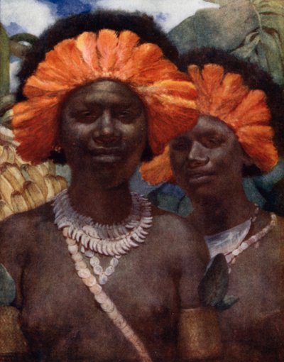 Klar for Dubu-dansen (litho i farge) av Norman Hardy