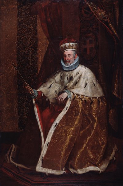 Portrett av genuesisk doge Leonardo della Torre (olje på lerret av Northern Italian School