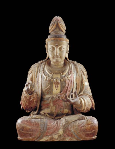 Bodhisattva Guanyin (tre, gesso, mineralpigmenter og gull) av Northern Song Dynasty Chinese School