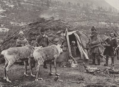 En lappfamilie av Norwegian Photographer