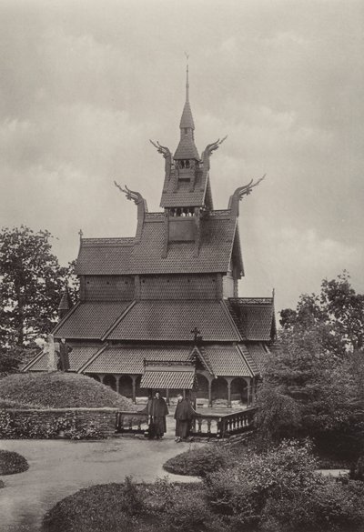 Fantoft, Stavkirke, Bergen (s/hvitt foto) av Norwegian Photographer