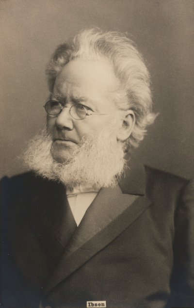 Henrik Ibsen, norsk dramatiker og poet (s/hvitt foto) av Norwegian Photographer