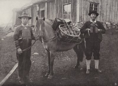 Saetersdalen Highlanders med Pack-Horse av Norwegian Photographer