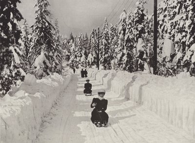 Vintersport nær Kristiania av Norwegian Photographer