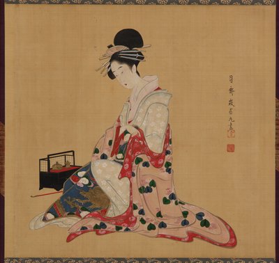 Oiran, Edo-periode, tidlig på midten av 1800-tallet. av Numata Gessai