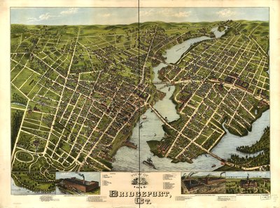 Utsikt over Bridgeport, Ct. 1875. av O.H. Bailey and Co. American Oleograph Co.