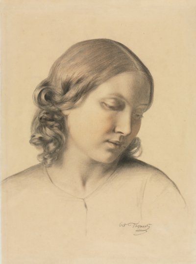 Portrett av en ung kvinne, ca. 1854-1858. av Octave Tassaert