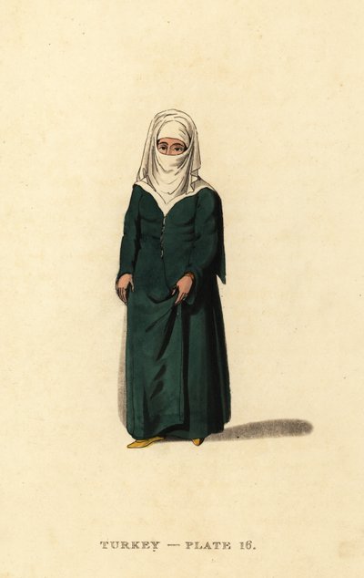 Tyrkisk kvinne fra Konstantinopel (Istanbul), det osmanske riket av Octavian (after) Dalvimart