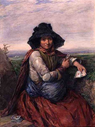 The Fortune Teller (akvarell på papir) av Octavius Oakley