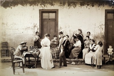 Chilenere danser cueca (gelatinsølvtrykk) av Oder W. Heffer