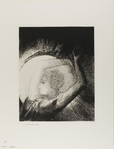 En kvinne kledd med solen, plate 6 av 12 av Odilon Redon