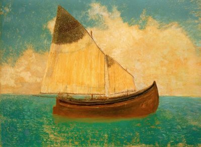 Drifting (Båten med gule seil) av Odilon Redon