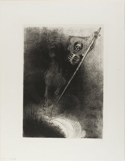 Og hans navn som satt på ham var døden, plate 3 av 12 av Odilon Redon
