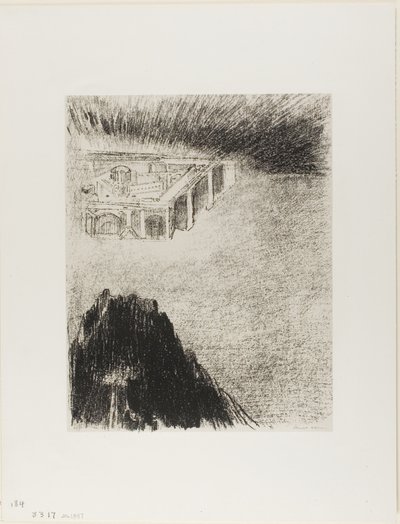 Og jeg John så den hellige by, det nye Jerusalem, komme ned fra Gud ut av himmelen, plate 11 av 12 av Odilon Redon