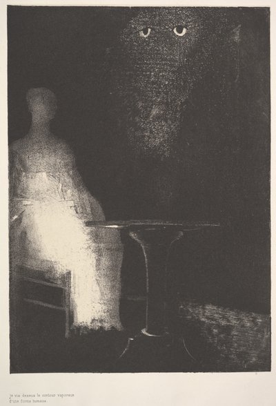 Nedenfor så jeg de dampformede konturene til en menneskelig form, 1896. av Odilon Redon
