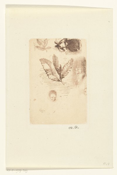 Ark med skisser Croquis av Odilon Redon