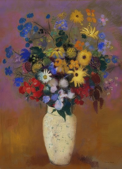 Blomster i en vase. Rundt 1912-14 av Odilon Redon