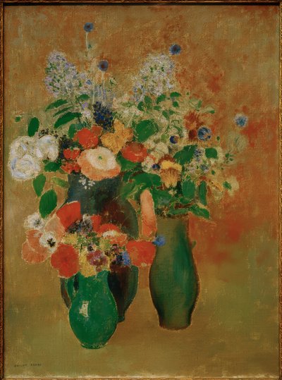 Bukett / stilleben av blomster av Odilon Redon