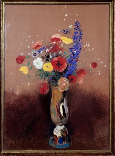 Bukett med blomster fra åkrene. Maleri av Odilon Redon (1840-1916) av Odilon Redon