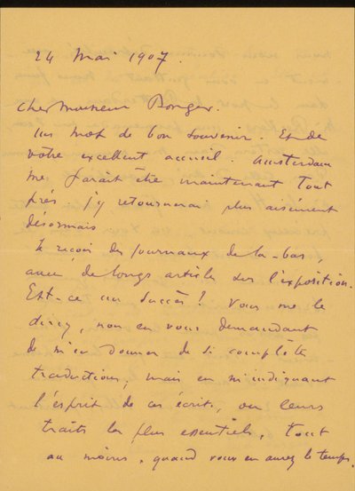 Brief an Andries Bonger av Odilon Redon