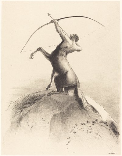 Centaur visant les Nues (Centaur care vizează norii) norvegian av Odilon Redon