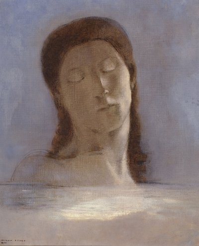 Lukkede øyne, 1890 av Odilon Redon