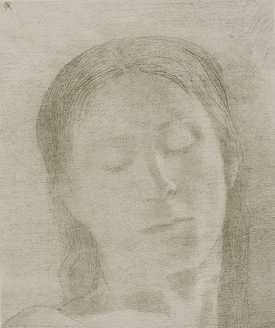 Lukkede øyne, 1890 av Odilon Redon