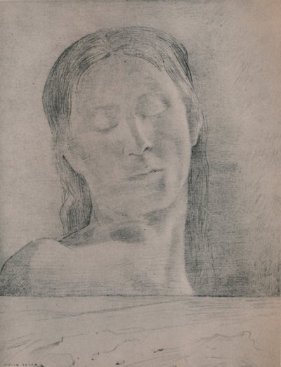 Lukkede øyne, ca. 1890, 1946 av Odilon Redon