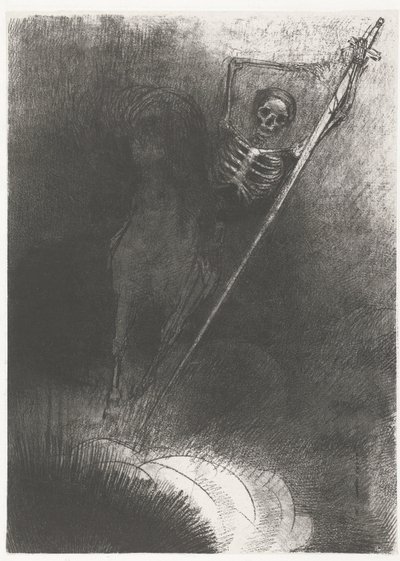 De Dood te paard ...og den som klatret på den ble kalt Døden (tittel på objekt) Apocalypse of Saint John (serietittel) Openbaring van Johannes (serietittel) av Odilon Redon