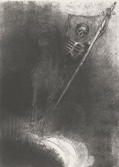 Døden på en hest, 1899 (trykk) av Odilon Redon