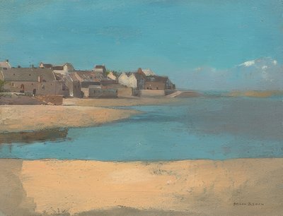 Kystlandsby, Bretagne. Rundt 1880 av Odilon Redon