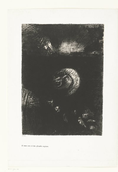 Og alle slags fæle beist dukket opp Et toutes sortes de bêtes effroyables surgissent (tittel på objekt) Tentation de Saint-Antoine (1) (serietittel) Temptation of Saint Anthony (serietittel) av Odilon Redon