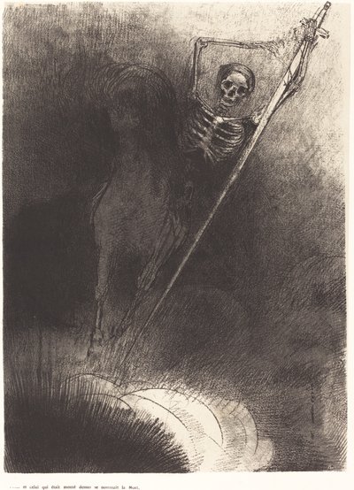 Og den som red på den ble kalt Døden (og hans navn som satt på ham var Døden) av Odilon Redon