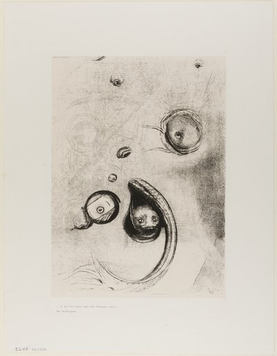 Og hodeløse øyne fløt som bløtdyr, plate XIII av Tentation de St. Antoine av Odilon Redon