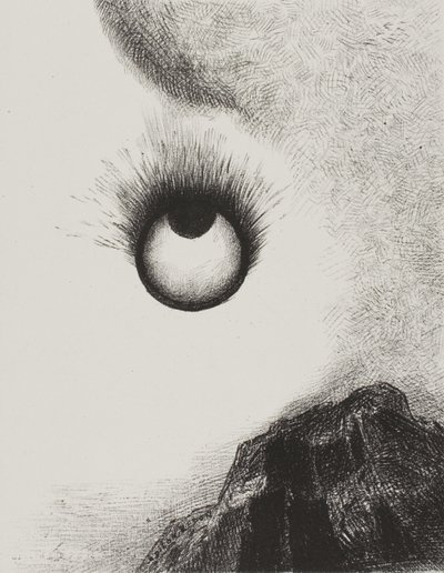Overalt brenner øyeepler, plate 9 fra The Temptation of Saint Anthony (1. serie) av Odilon Redon