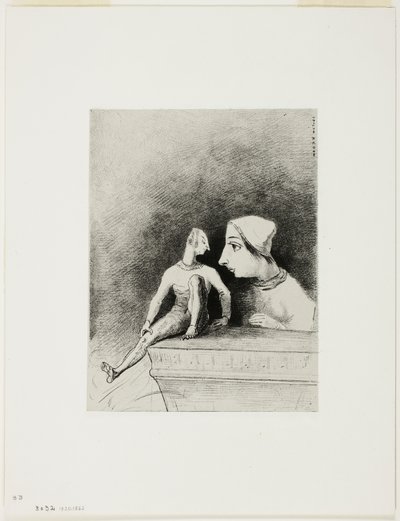 Felineness, plate syv fra In Dreams av Odilon Redon