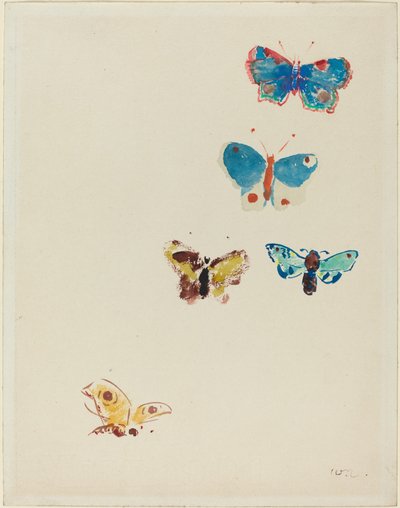 Fem sommerfugler av Odilon Redon