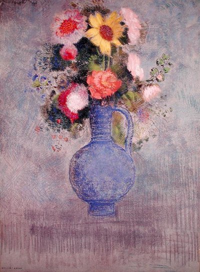 Blomster (pastell på papir) av Odilon Redon