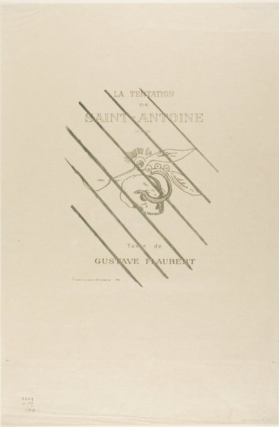 Frontispice/tittelplate for Tentation de St. Antoine av Odilon Redon