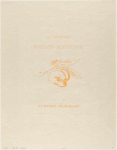 Frontispice/tittelplate for Tentation de St. Antoine av Odilon Redon