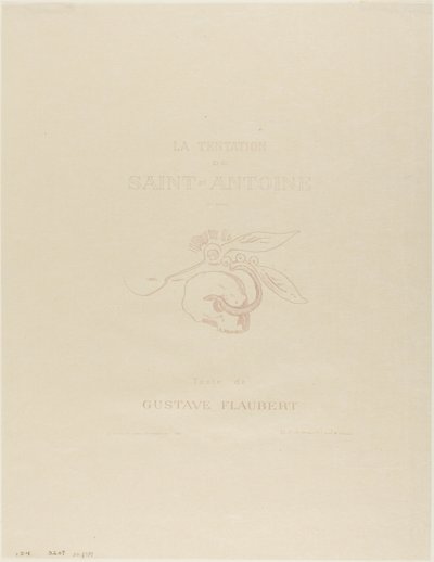 Frontispice/tittelplate for Tentation de St. Antoine av Odilon Redon