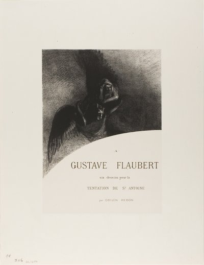Frontispice til A Gustave Flaubert (Til Gustave Flaubert) av Odilon Redon