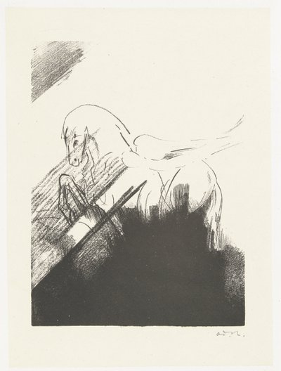 bevinget hest Cheval aile av Odilon Redon